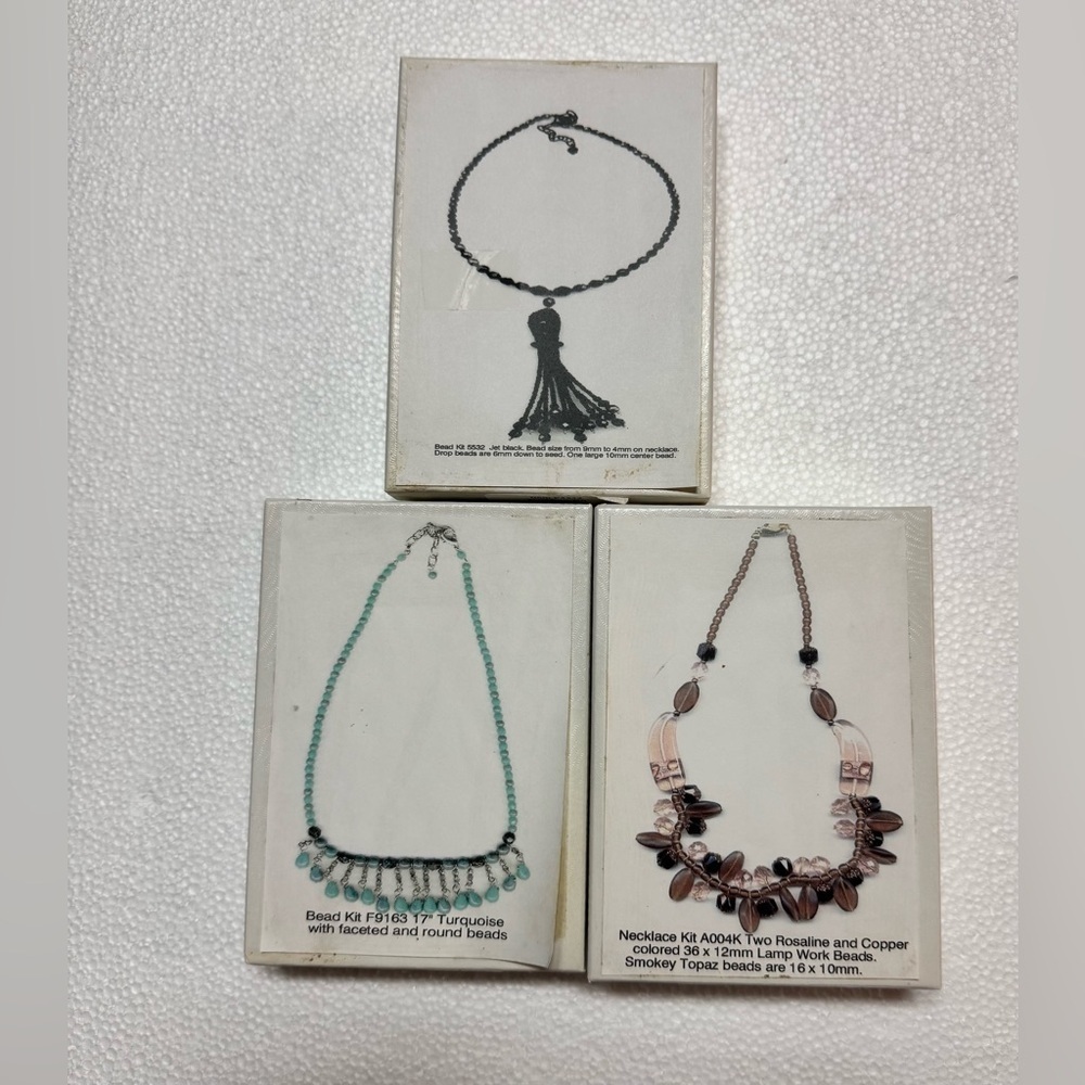 DIY bundle Elegant Beaded Necklace Set - Turquoise and Smoky Topaz